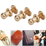 Garosa Juego de 20 Juegos de Tornillos de Remache de 7x5mm, Remache de Clavo de Tornillo de Cobre, Cabeza Redonda, Punto, Tornillo para cinturón de Cuero, Libro de Cuentas, álbum de Fotos(Oro)