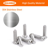 M8-Tornillos de cabeza de botón de 1,25 x 12 mm, acero inoxidable 304, máquina métrica totalmente roscada, unidad hexagonal Allen, acabado brillante, 25 piezas