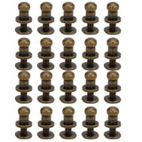 Garosa Juego de 20 Juegos de Tornillos de Remache de 7x5mm, Remache de Clavo de Tornillo de Cobre, Cabeza Redonda, Punto, Tornillo para cinturón de Cuero, Libro de Cuentas, álbum de Fotos(Bronce)
