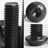 SUNXULIMI - Tornillos de cabeza de botón M3 x 20 mm, acero de aleación de grado 10.9, acabado de óxido negro, unidad hexagonal métrica Allen totalmente roscada, 50 unidades