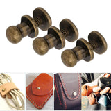 Garosa Juego de 20 Juegos de Tornillos de Remache de 7x5mm, Remache de Clavo de Tornillo de Cobre, Cabeza Redonda, Punto, Tornillo para cinturón de Cuero, Libro de Cuentas, álbum de Fotos(Bronce)