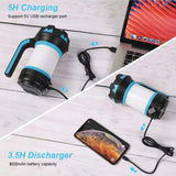 MSRTSR Linterna de Cámping Recargable, 6 Modos de Luces de Trabajo, Farol de Cámping Impermeable, Antorcha Lámpara para Acampada, Senderismo Pesca Cortes de Energía Emergencia y Más (Azul)