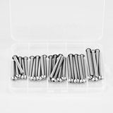 NIULUNBAO - Tornillos de cabeza de botón M5 x 40 mm, 45 mm, 50 mm, 55 mm, 60 mm, tornillos de acero inoxidable 304 métricos para máquina hexagonal, totalmente roscados, kit surtido de 30 unidades