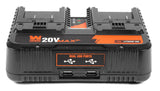 WEN 20 V MAX 2.3 Amp Cargador de batería de Iones de Litio de Doble Puerto con Puertos USB (20200D)