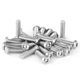 M8-Tornillos de cabeza de botón de 1,25 x 12 mm, acero inoxidable 304, máquina métrica totalmente roscada, unidad hexagonal Allen, acabado brillante, 25 piezas