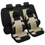VarCozy Cubiertas de Asiento de automóvil Set Completa, Cubiertas del Asiento Delantero y Cubiertas de Banco traseras divididas para automóvil, Cubiertas de Asiento de Tela Universal para SUV