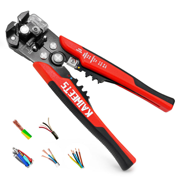 KAIWEETS - Pelacables autoajustable 3 en 1 herramienta automática de pelado de cables | Cortador de cables de 10-24 AWG para corte de cables eléctricos, herramienta de prensado