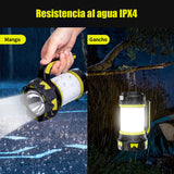 Linterna de Cámping Recargable USB, 6 modos Lámparas de Mano Súper Brillante Portátil perfecto para acampar,caminar Pesca Emergencia y Más