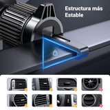 UGREEN Soporte Celular Automóvil Giratoria 360°, No Bloquea la Ventilación, Gancho Metálico, Porta Base Auto para iPhone 16 15 14 13 Pro MAX Plus, Galaxy S23 S22, Motorola