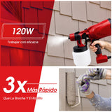 Pistola para Pintar,800W Alto Voltaje Pistola de Pintura Electrica,Pulverizador de Paint con Recipiente de 800 ml y 3 Modos de Pulverización,para Pintura de Automotriz,Casas, Paredes, Cercas（Rojo）