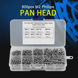 Tornillos autorroscantes, 800pcs Tornillos autorroscantes de la carpintería de la cabeza de la impulsión cruzada M2 4mm/5mm/6mm/8mm/10mm/12mm/16mm/20mm con la caja Tornillos de Cabeza Redonda