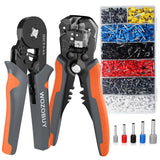 WOZOBUY Juego de Crimpadora de Alambre,Pinza Ponchadora De Terminales Pinzas Pelacables 2000Pcs 0.25-10mm²Terminales para Cables Eléctricos,Crimpadora de Ferrules