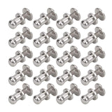 Garosa 20 Juegos de Tornillos de Remache de 7x5mm, Remache de Clavo de Tornillo de Cobre, Cabeza Redonda, Punto, Tornillo para cinturón de Cuero(Plata)