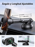 UGREEN Soporte Celular Auto, Base Porta de Automóvil Tablero y Parabrisas, Car Phone Holder Ventosa Carro para iPhone 16 15 14 13 Pro MAX Plus, Galaxy S24 S23 S22 Ultra, Negro