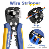Haisstronica - Pelacables y herramienta de prensado AWG 24-10 (0.25-6.0mm²) pelacables automático para AWG 22-10 (0.5-6.0mm²) crimpadora de cables de trinquete para conectores/terminales