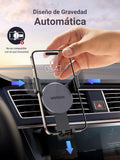 UGREEN Soporte Celular Auto por Gravedad para Ventilación, Porta Base de Automóvil, Car Phone Holder para Dispositivos 4.7''-7'', Compatible con iPhone 12-16 Pro MAX, Galaxy S24 S23 S22 Ultra, Negro