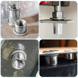 Vmuter - Tuerca de remache de 5/16"-18, 50 piezas de acero inoxidable 304 con cabeza plana