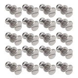 Garosa 20 Juegos de Tornillos de Remache de 7x5mm, Remache de Clavo de Tornillo de Cobre, Cabeza Redonda, Punto, Tornillo para cinturón de Cuero(Plata)