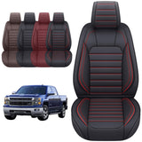 YIERTAI - Fundas de asiento de camión compatibles con Chevy Silverado GMC Sierra fit 2007-2025 1500/2500/3500HD Trail Boss Z71 Crew - Cubiertas de piel impermeables de doble cabina extendida (2 piezas
