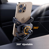 UGREEN Soporte Celular Automóvil Giratoria 360°, No Bloquea la Ventilación, Gancho Metálico, Porta Base Auto para iPhone 16 15 14 13 Pro MAX Plus, Galaxy S23 S22, Motorola