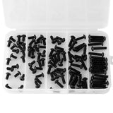 NIULUNBAO - Tornillos de cabeza de botón M4 x 8 mm, 10 mm, 12 mm, 16 mm, 20 mm, tornillos de cabeza de botón, acero de aleación de grado 10.9 métrico, acabado de óxido negro, unidad hexagonal Allen, totalmente roscada, kit surtido de 100 unidades