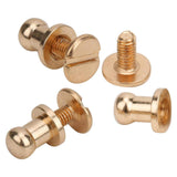 Garosa Juego de 20 Juegos de Tornillos de Remache de 7x5mm, Remache de Clavo de Tornillo de Cobre, Cabeza Redonda, Punto, Tornillo para cinturón de Cuero, Libro de Cuentas, álbum de Fotos(Oro)