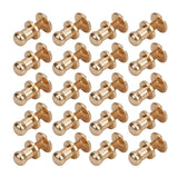 Garosa Juego de 20 Juegos de Tornillos de Remache de 7x5mm, Remache de Clavo de Tornillo de Cobre, Cabeza Redonda, Punto, Tornillo para cinturón de Cuero, Libro de Cuentas, álbum de Fotos(Oro)