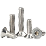 Tornillos de cabeza plana M5-0,8 x 14 mm, acero inoxidable 18-8 (304), acabado brillante, accionamiento de enchufe Allen, tornillos de máquina de tornillos hexagonales interiores, 50 unidades