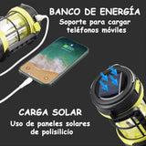 Linterna de Cámping Recargable,Linterna LED solar de emergencia para Camping, 4 modos de iluminación Con cable USB，Iluminación de gran área de 360° para pescar, acampar y hacer senderismo