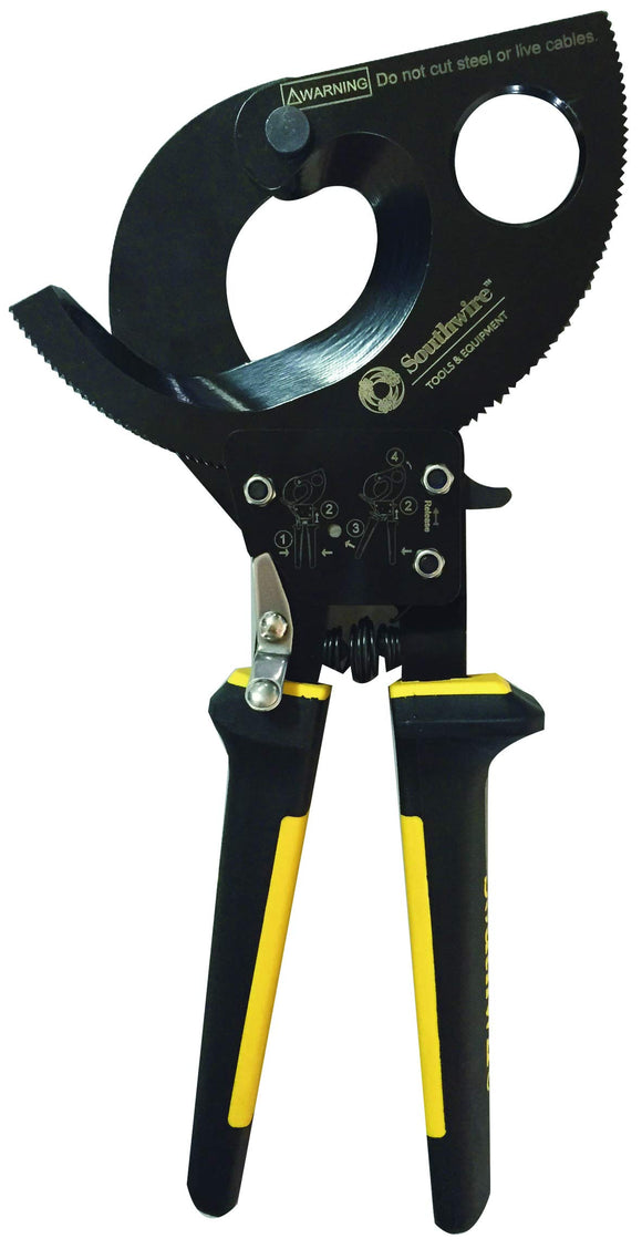 Southwire 58277740 Herramientas y equipos CCPR400 - Cortadores de cables de carraca compactos resistentes con asas de agarre cómodo, palanca de liberación rápida fácil de usar, cuchillas de acero, 750