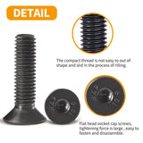 Cicidorai M8 x 30 mm, 35 mm, 40 mm, 45 mm, 50 mm, cabeza plana hexagonal tornillos avellanados, acero de aleación de grado 10.9, acabado de óxido negro, totalmente roscado, unidad hexagonal métrica Allen Kit surtido 25 piezas