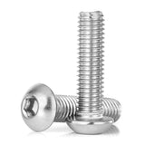 M8-Tornillos de cabeza de botón de 1,25 x 12 mm, acero inoxidable 304, máquina métrica totalmente roscada, unidad hexagonal Allen, acabado brillante, 25 piezas
