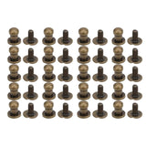 Garosa Juego de 20 Juegos de Tornillos de Remache de 7x5mm, Remache de Clavo de Tornillo de Cobre, Cabeza Redonda, Punto, Tornillo para cinturón de Cuero, Libro de Cuentas, álbum de Fotos(Bronce)