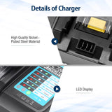 Paquete de 2 baterías LXT de 6,0 Ah 18 V + cargador de batería DC18RC Li-Ion para baterías Makita de 18 V BL1830 BL1840 BL1850 BL1815 BL1840 BL1860 para batería Makita
