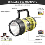 Linterna de Cámping Recargable,Linterna LED solar de emergencia para Camping, 4 modos de iluminación Con cable USB，Iluminación de gran área de 360° para pescar, acampar y hacer senderismo
