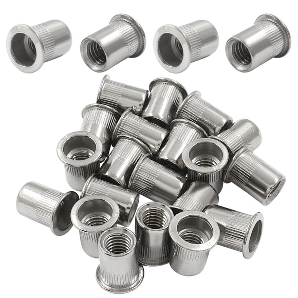 Cionyce - 20 tuercas de remache de 3/8 pulgadas - 16 UNC - Tuerca de inserción roscada de cabeza plana de aleación de aluminio para mejorar el rendimiento y la durabilidad