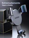 UGREEN Soporte Celular Auto por Gravedad para Ventilación, Porta Base de Automóvil, Car Phone Holder para Dispositivos 4.7''-7'', Compatible con iPhone 12-16 Pro MAX, Galaxy S24 S23 S22 Ultra, Negro