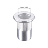 uxcell Tuercas de remache M6 de aleación de aluminio moleteado cabeza plana rosca tuerca plata 100 piezas