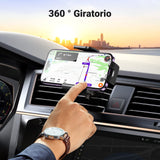 UGREEN Soporte Celular Automóvil, Base Porta Móvil Auto Giratorio 360° con Gancho Metálico y Botón de Liberación, Uso con Una Sola Mano para iPhone 16 15 14 13 Pro MAX, Galaxy S24 S23 S22 Ultra