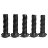 SUNXULIMI - Tornillos de cabeza de botón M3 x 20 mm, acero de aleación de grado 10.9, acabado de óxido negro, unidad hexagonal métrica Allen totalmente roscada, 50 unidades