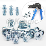 Keadic - 60 tuercas M4 M5 M6 Molly Jack con tornillos, kit surtido de tuercas de pétalos de acero, brida grande, tuerca de expansión corta, tuerca de expansión de cabeza plana, tuerca de inserción
