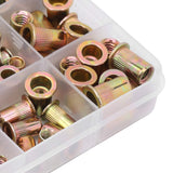 Juego de tuercas de remache de 150 piezas, 6-32 8-32 10-24 10-32 1/4-20 Modelo Tuerca de remache de acero al carbono Tuerca de remache mezclada, tornillería de sujeción,