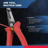 NEIKO 02038A Herramienta de servicio de cables 6 en 1 | 8-1/2 pulgadas de longitud | Pinza, crimpadora, pelador, cortador, extractor, alicates de electricista