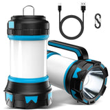 MSRTSR Linterna de Cámping Recargable, 6 Modos de Luces de Trabajo, Farol de Cámping Impermeable, Antorcha Lámpara para Acampada, Senderismo Pesca Cortes de Energía Emergencia y Más (Azul)
