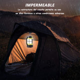 Linterna de Cámping Recargable,Linterna LED solar de emergencia para Camping, 4 modos de iluminación Con cable USB，Iluminación de gran área de 360° para pescar, acampar y hacer senderismo
