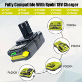 FSKE - Paquete de 2 baterías de Litio de 4,0 Ah para Ryobi 18 V batería One+ P108 P102 P103 P104, etc., Totalmente compatibles con Herramientas eléctricas y Cargadores Ryobi de 18 V