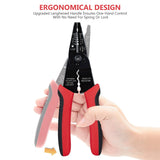 WGGE WG-015 - Pelacables profesional de 8 pulgadas, cortador de alambre, crimpadora de alambre, pelacables, herramientas de cableado y herramienta de mano multifunción.