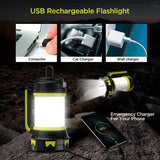 ZAKULU Linternas Recargables de Camping 6 Modos LED Brillante Linterna Colgantes con Pilas Brillantes para Acampar al Aire Libre Senderismo Lluces de Supervivencia de Emergencia para Huracanes