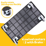 ELAFROS - Carrito de plástico resistente de 34 x 17 pulgadas - Carrito de trabajo con estantes profundos y ruedas giratorias completas de forma segura para hasta 550 libras - Carrito de servicio de 2