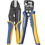 Haisstronica - Pelacables y herramienta de prensado AWG 24-10 (0.25-6.0mm²) pelacables automático para AWG 22-10 (0.5-6.0mm²) crimpadora de cables de trinquete para conectores/terminales